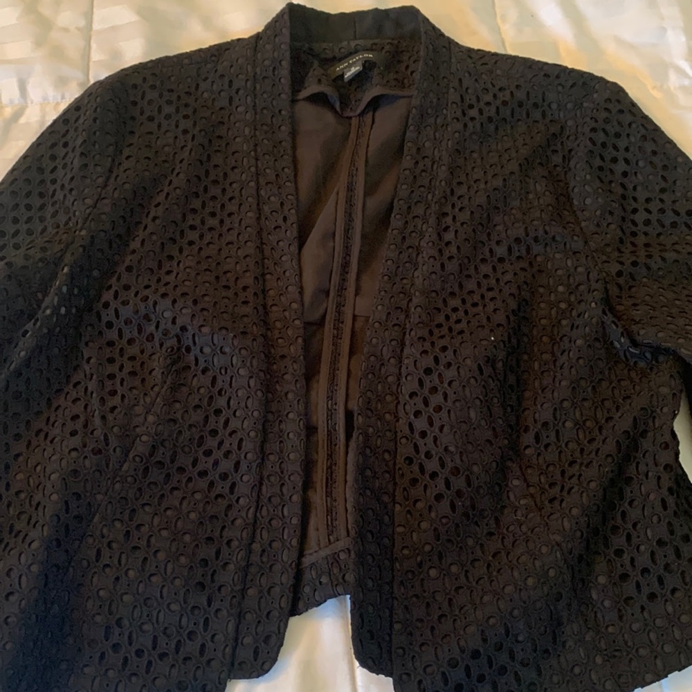 Cropped eyelet jacket